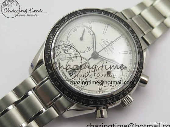 0207 Elegant Speedmaster Racing Master SS HRF 1:1 Best Edition White Dial on SS Bracelet A 7864